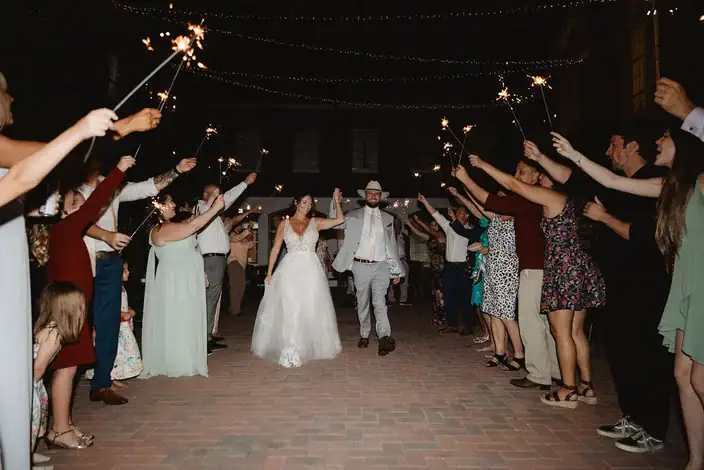 Sparkler exit in the Hartman Courtyard