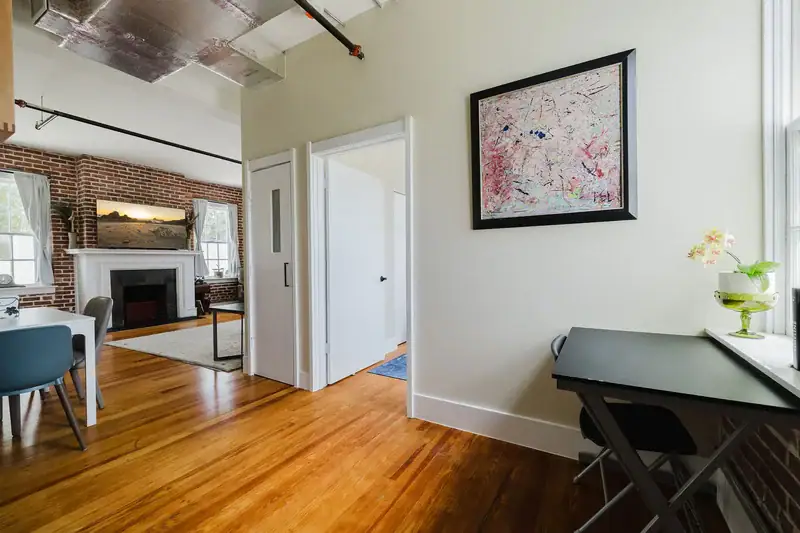 Apt 201 entry hallway with desk nook